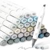 Ohuhu Alcohol Markers Gray Tone- Double Tipped Alcohol Based Art Marker Set for Artist Adults Coloring Shading Layering- 36 Grayscale Colors- Chisel & Fine- Oahu of Ohuhu Markers- Refillable