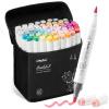 Ohuhu Alcohol Markers: Soft Chisel 60 Illustration-color Red Dot Design Award Winner Brush & Soft Chisel Dual Tips Drawing Markers for Artist Beginner Adult Coloring Illustration Sketching -Honolulu S