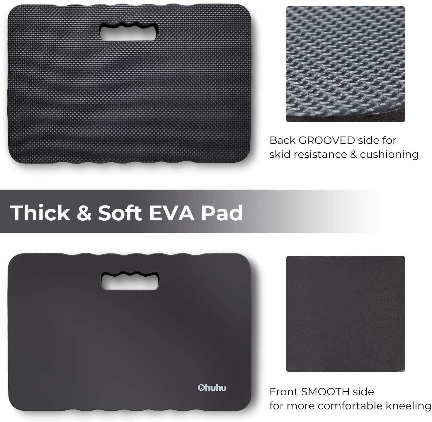 imagePremium Thick Kneeling Pad Ohuhu 2Pack Large Comfortable Gardening Knee Mat with 2 Different Surfaces Extra Thick Knee Cushion Kneeler for Gardening Work Baby Praying Gifts for Women Men SeniorsBlack