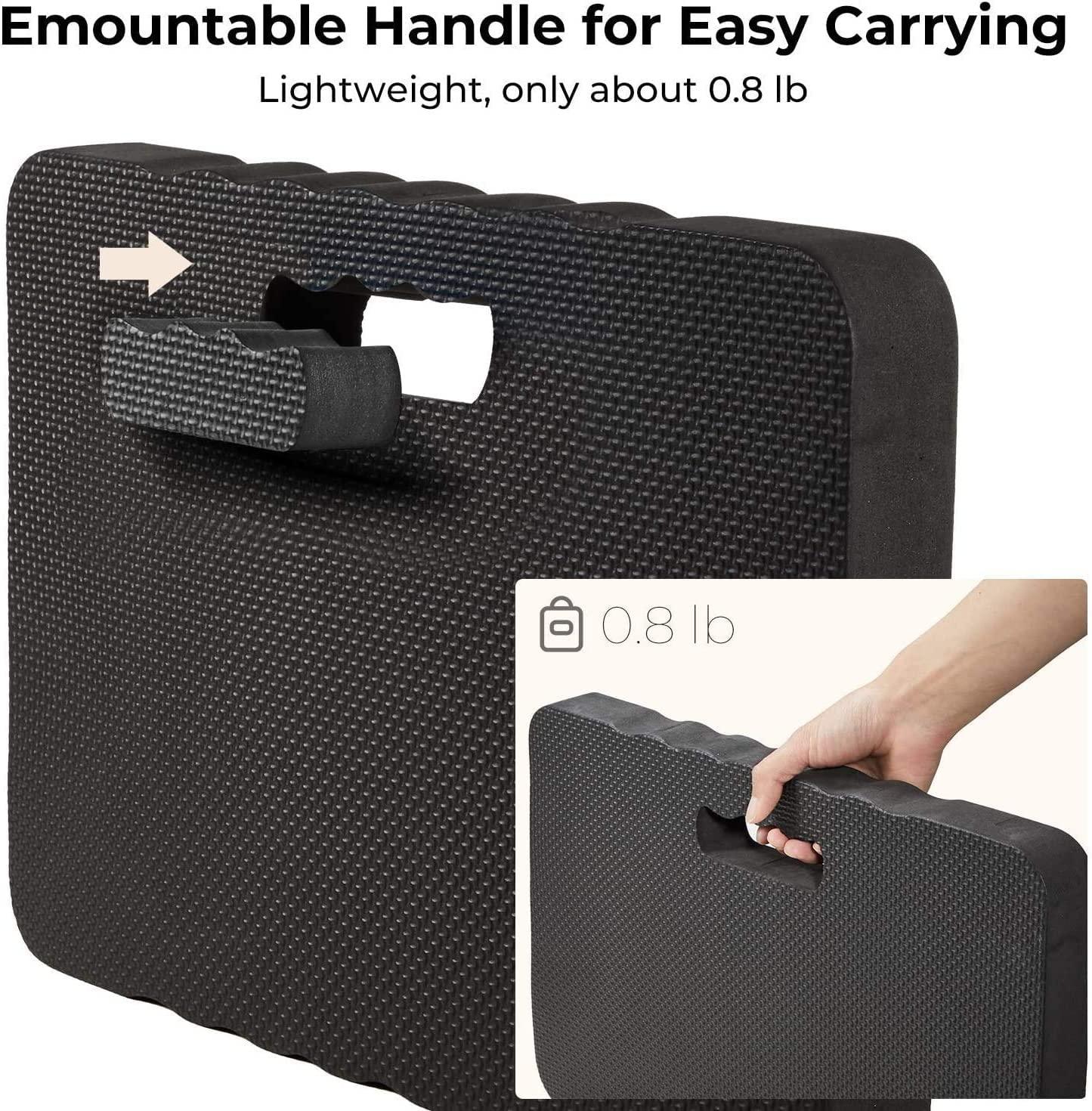 imagePremium Thick Kneeling Pad Ohuhu 2Pack Large Comfortable Gardening Knee Mat with 2 Different Surfaces Extra Thick Knee Cushion Kneeler for Gardening Work Baby Praying Gifts for Women Men SeniorsBlack