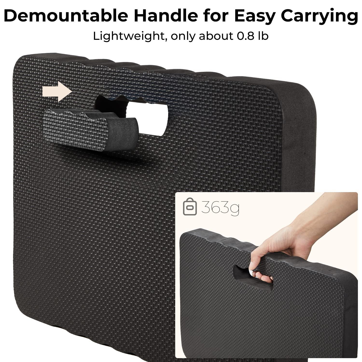 imagePremium Thick Kneeling Pad Ohuhu 2Pack Large Comfortable Gardening Knee Mat with 2 Different Surfaces Extra Thick Knee Cushion Kneeler for Gardening Work Baby Praying Gifts for Women Men SeniorsBlack