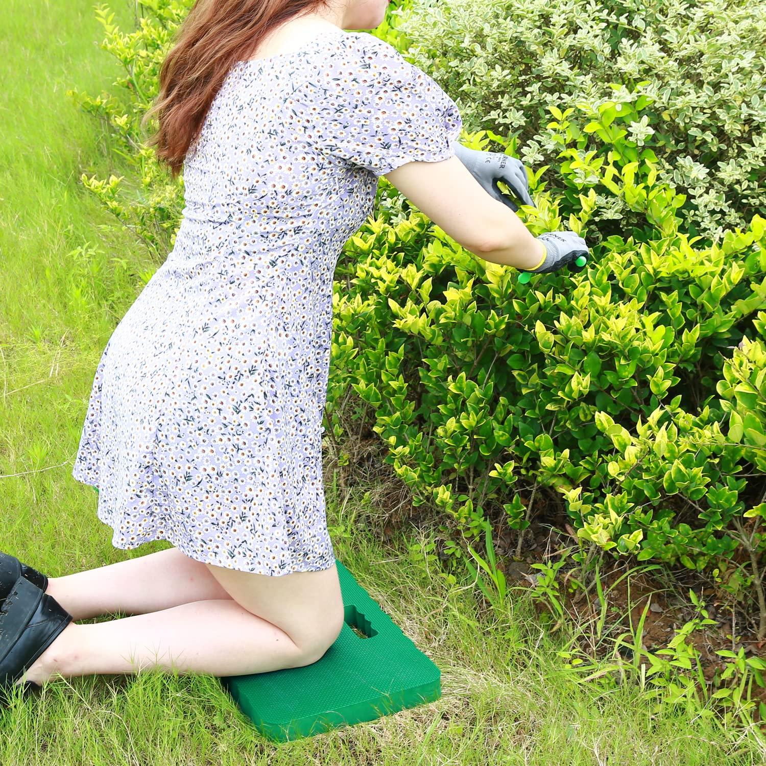 imagePremium Thick Kneeling Pad Ohuhu 2Pack Large Comfortable Gardening Knee Mat with 2 Different Surfaces Extra Thick Knee Cushion Kneeler for Gardening Work Baby Praying Gifts for Women Men SeniorsGreen