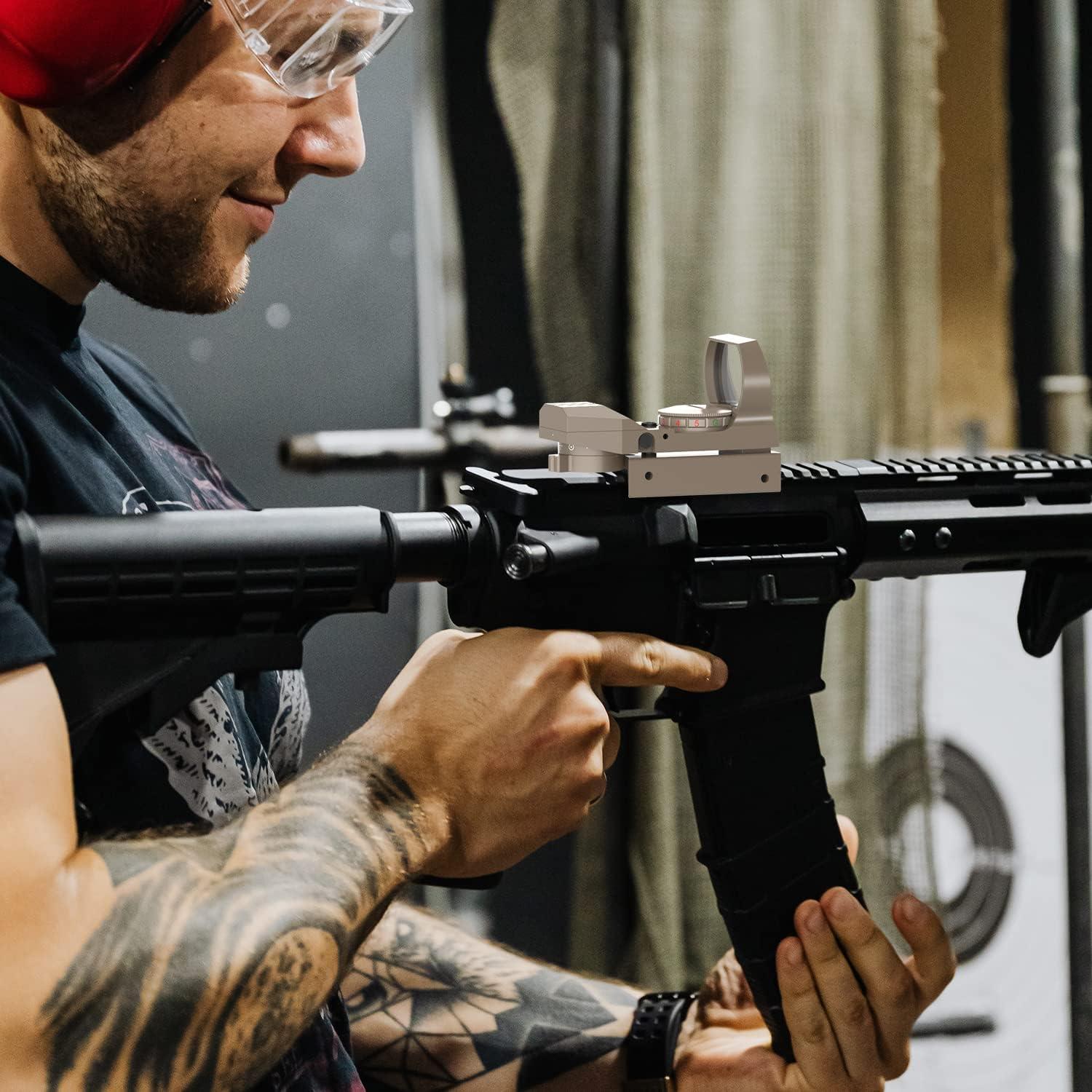 imageReflex Sight Ohuhu Red Green Dot Gun Sight Scope Reflex Sight Holographic Sight Airsoft Sight with 4 Adjustable Reticle Patterns 20mm Rail