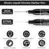 Ohuhu Chrome Paint Pen 3 PCS: Silver Liquid Chrome Markers with Gloss Mirror Water-Proof Lightfast Permanent Paint Markers for Repairing Metal Glass Plastic Car Tire DIY Crafts(3)