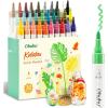 Ohuhu Acrylic Paint Markers Cotton-core: 30 Colors High-Capacity Ink Brush Tip Paint Pens Superior Coverage Acrylic Markers Waterproof for Rock Painting Easter Eggs Wood Glass Ceramic Canvas(Bullet Tip)