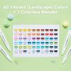 Ohuhu Alcohol Markers: Mini Brush & Slim Broad 60 Landscape Colors Dual Tip Brush Tip Alcohol-based Art Marker for Artists Adults Coloring Illustration- Refillable – Kaala B Series of Ohuhu Markers(60 Landscape Colors)