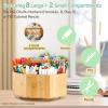 Ohuhu Rotating Marker Organizer for Alcohol Markers, 360-Degree Rotating Bamboo Storage Hold 162 Honolulu& B Alcohol Markers, Pens Pencil Holder with 8 Compartments for Home Classroom Office Decor