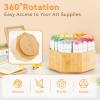 Ohuhu Rotating Marker Organizer for Alcohol Markers, 360-Degree Rotating Bamboo Storage Hold 162 Honolulu& B Alcohol Markers, Pens Pencil Holder with 8 Compartments for Home Classroom Office Decor