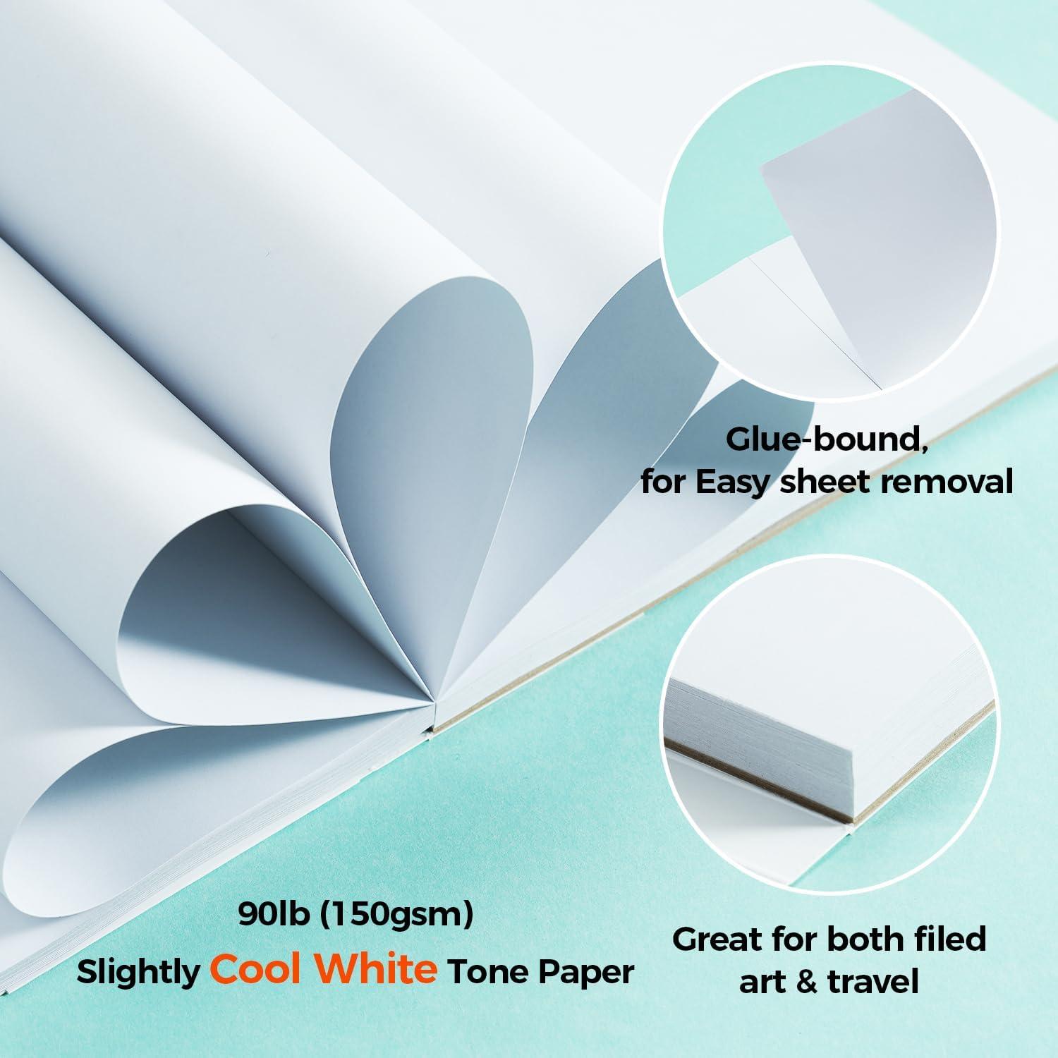 imageOhuhu DoubleSided Marker Pad Art Sketchbook Bleedproof 9quotx12quot Large Paper Size 90 lb150 gsm Smooth Drawing Paper 60 Sheets120 Pages GlueBound Sketching Book for Alcohol Markers