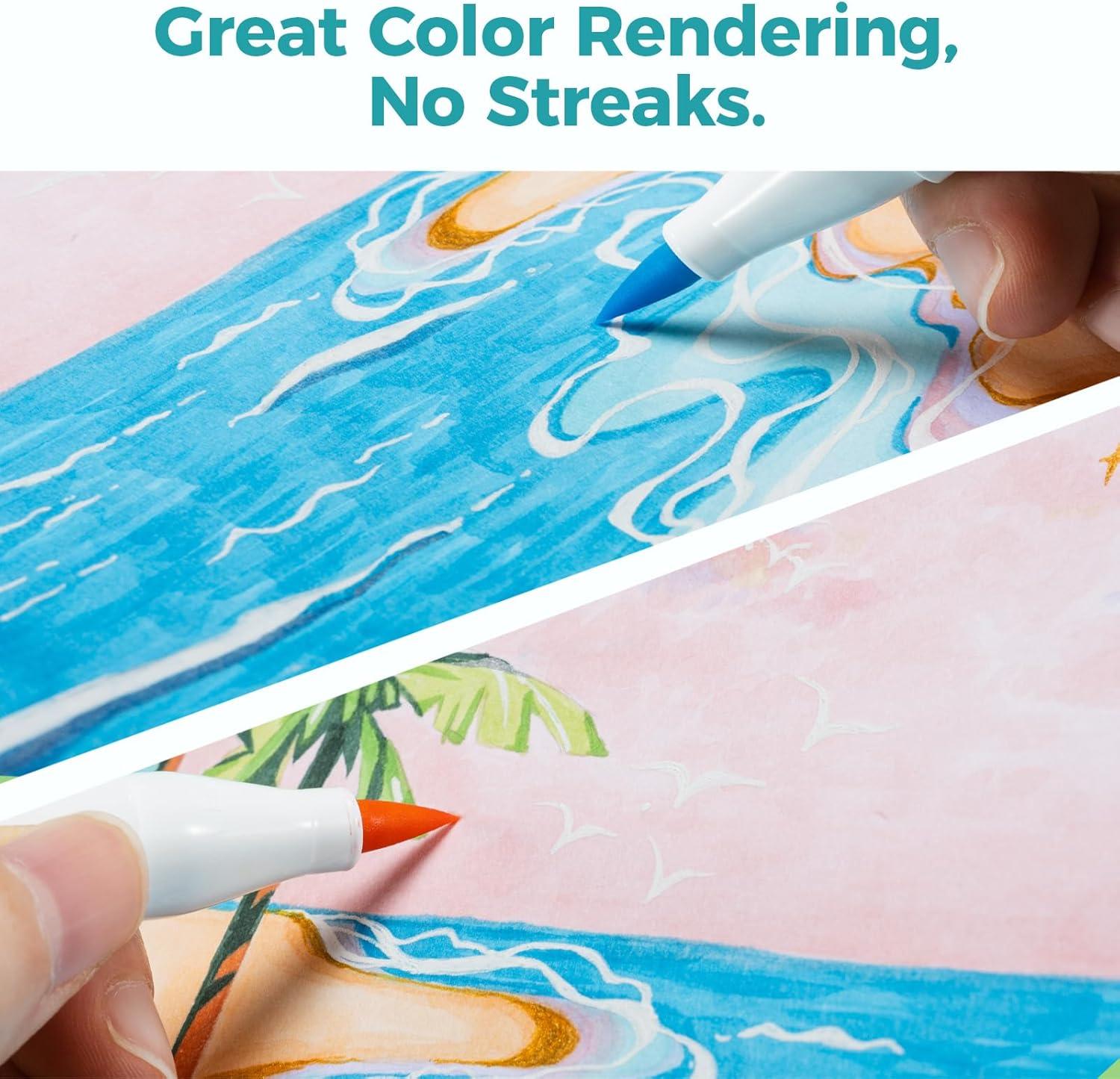 imageOhuhu DoubleSided Marker Pad Bleedproof Art Sketchbook 7quotx10quot Large 160 lb280 GSM Heavyweight Smooth Paper 50 Sheets100 Pages SpiralBound Drawing Book for Alcohol Markers9 x 12