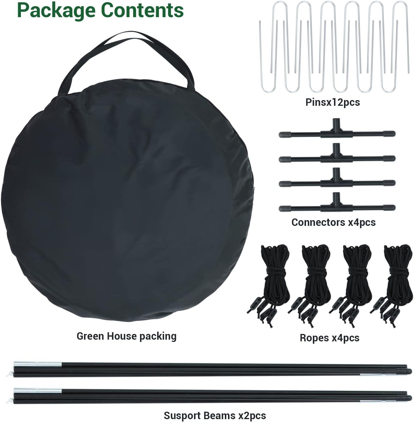 imageOhuhu Pop Up House Fast Setup Small Greenhouse Walk in Portable Greenhouses Indoor Outdoor with Removable PE Mat ampamp Mesh Window for Protecting Plant from Cold Frost ampamp Birds 48 x 48 x 637White