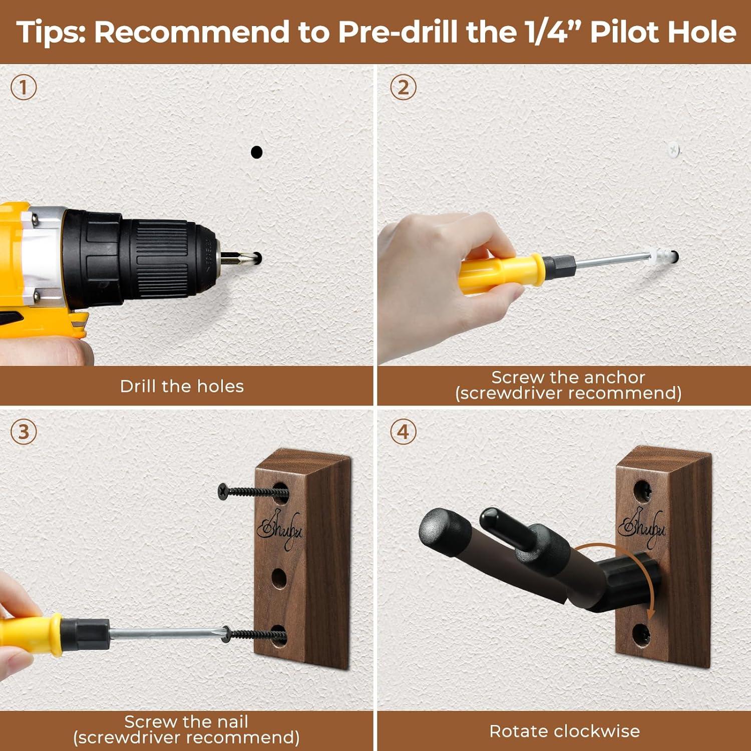 imageOhuhu Violin Wall Mount Hanger Hardwood Violin Hanger with Bow Holder for Home ampamp Studio2