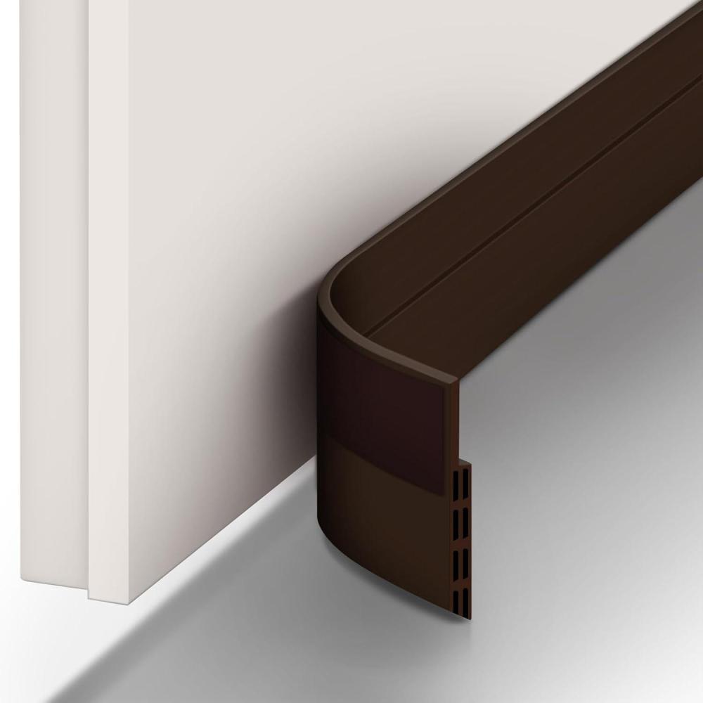 imageOhuhu Door Draft Stopper Seal Strip Door Sweep Under Door Weather Stripping Noise Blocker Gap Filler Bottom Draft Guard Dust Wind Block for Winter Garage Exterior Interior Doors 118quot L x 2quot W BrownBrown