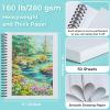 Ohuhu Double-Sided Marker Pad, Bleedproof Art Sketchbook – 7″x10″ Large, 160 lb/280 GSM Heavyweight Smooth Paper – 50 Sheets/100 Pages, Spiral-Bound Drawing Book for Alcohol Markers(9″ x 12″)