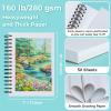 Ohuhu Double-Sided Marker Pad, Bleedproof Art Sketchbook – 7″x10″ Large, 160 lb/280 GSM Heavyweight Smooth Paper – 50 Sheets/100 Pages, Spiral-Bound Drawing Book for Alcohol Markers(5.5″ x 8.5″)