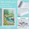 Ohuhu Double-Sided Marker Pad, Bleedproof Art Sketchbook – 7″x10″ Large, 160 lb/280 GSM Heavyweight Smooth Paper – 50 Sheets/100 Pages, Spiral-Bound Drawing Book for Alcohol Markers(7″ x 10″)