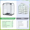 Ohuhu Pop Up House – Fast Set-up Small Greenhouse Walk in Portable Greenhouses Indoor Outdoor with Removable PE Mat & Mesh Window for Protecting Plant from Cold Frost & Birds 48 x 48 x 63.7”(White)