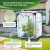 Ohuhu Pop Up House – Fast Set-up Small Greenhouse Walk in Portable Greenhouses Indoor Outdoor with Removable PE Mat & Mesh Window for Protecting Plant from Cold Frost & Birds 48 x 48 x 63.7”(White)