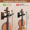Ohuhu Violin Wall Mount Hanger, Hardwood Violin Hanger with Bow Holder for Home & Studio(2)