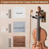 Ohuhu Violin Wall Mount Hanger, Hardwood Violin Hanger with Bow Holder for Home & Studio(2)
