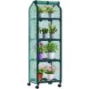 Ohuhu Mini Greenhouse for Indoor Outdoor, Small Plastic Plant Green House with Locking Wheels Portable Greenhouses with Durable Cover for Seedling,Ideal Gardening Gifts for Women Men White(Green PE)
