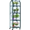 Ohuhu Mini Greenhouse for Indoor Outdoor, Small Plastic Plant Green House with Locking Wheels Portable Greenhouses with Durable Cover for Seedling,Ideal Gardening Gifts for Women Men White(Clear PVC)
