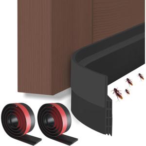 2 Pack Door Draft Stopper Ohuhu Door Draft Blocker Under Door Sweep Weather Stripping for Exterior Interior Door Soundproof Door Seal Filler Bottom Noise Insulation Draft Guard-39 L x 2″ W Black