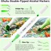 Ohuhu Alcohol Based Markers Set: 96-pack Double Tipped Art Marker – Chisel & Fine Color Sketch Markers for Artists Adult Coloring Drawing Illustration – 2 x Colorless Blender & 2 x Case(Landscape Tones)