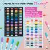 Ohuhu Acrylic Paint Markers Dual Tips: 72 Colors Brush & Fine Paint Pens High Opacity Acrylic Markers Waterproof Lightfast for Christmas Gifts Rock Painting 3D Prints Egg Wood Glass Ceramic DIY Crafts(Fine & Dot)