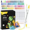 Ohuhu Acrylic Paint Markers Dual Tips: 72 Colors Brush & Fine Paint Pens High Opacity Acrylic Markers Waterproof Lightfast for Christmas Gifts Rock Painting 3D Prints Egg Wood Glass Ceramic DIY Crafts(Brush & Fine)