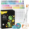Ohuhu Acrylic Paint Markers Dual Tips: 72 Colors Brush & Fine Paint Pens High Opacity Acrylic Markers Waterproof Lightfast for Christmas Gifts Rock Painting 3D Prints Egg Wood Glass Ceramic DIY Crafts(Fine & Dot)
