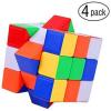 Ohuhu Speed Cube, Smart Cube 3x3x3, Stickerless Magic Cube Puzzle Toys for Kids and Adults, 4 Pack