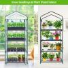Indoor Greenhouse with Grow Light, Ohuhu 4-Tier Mini Green House for Winter – Full Spectrum Greenhouses for Seed Starting Small Portable Green Houses Waterproof PVC Cover & Adjustable Shelves(PVC)