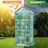 Indoor Greenhouse with Grow Light, Ohuhu 4-Tier Mini Green House for Winter – Full Spectrum Greenhouses for Seed Starting Small Portable Green Houses Waterproof PVC Cover & Adjustable Shelves(PE)