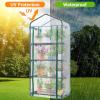 Indoor Greenhouse with Grow Light, Ohuhu 4-Tier Mini Green House for Winter – Full Spectrum Greenhouses for Seed Starting Small Portable Green Houses Waterproof PVC Cover & Adjustable Shelves(PVC)