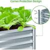 Ohuhu Metal Raised Garden Bed Outdoor 8x3x1.5 FT Reinforced Galvanized Rustproof Colored Steel Planter Boxes for Vegetables, Heavy Duty Raised Beds for Growing Flowers Herbs Succulents(Silver)