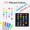 Ohuhu Acrylic Paint Markers Dual Tips: 24 Colors Brush & Bullet Automatic Ink Control Acrylic Markers High Opacity Paint Pens Waterproof for Rock Painting 3D Prints Egg Wood DIY Craft – Waimoku