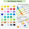 Ohuhu Adult Coloring Book 30 Patterns with 40 Colors Paper-Friendly Markers 230gsm Spiral Bound Coloring Book for Adults Relaxation Water-Based Markers for Adult Coloring Books No Bleeding – Pupe B