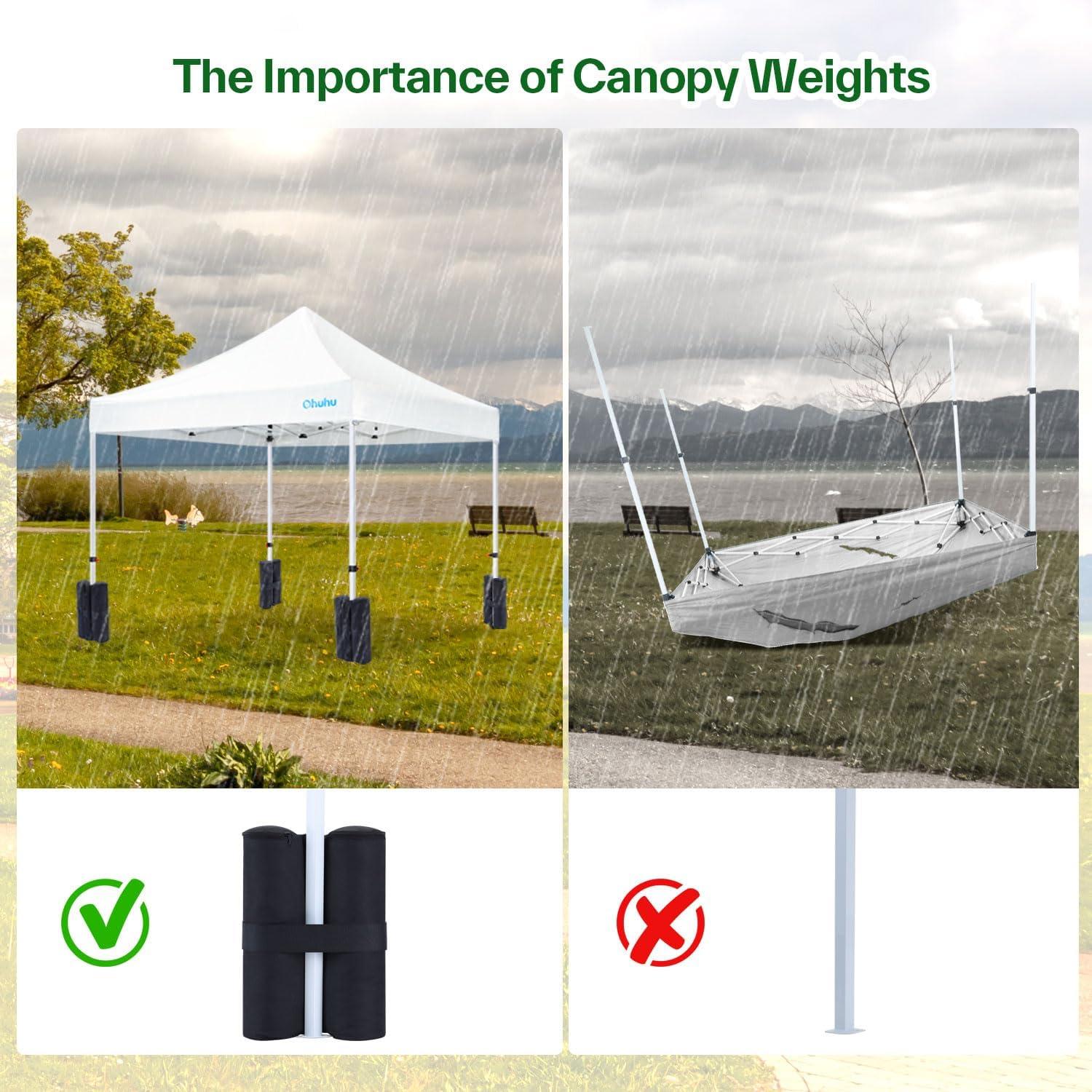 image:image4Pack Canopy Weights Sand Bags for Canopy Tent Ohuhu Heavy Duty Weight Bags Sandbag for Pop Up Canopy Tents Gazebo Weights for Instant Outdoor Sun Shelter Canopy Legs Bag Only Sand Not Included6 pack