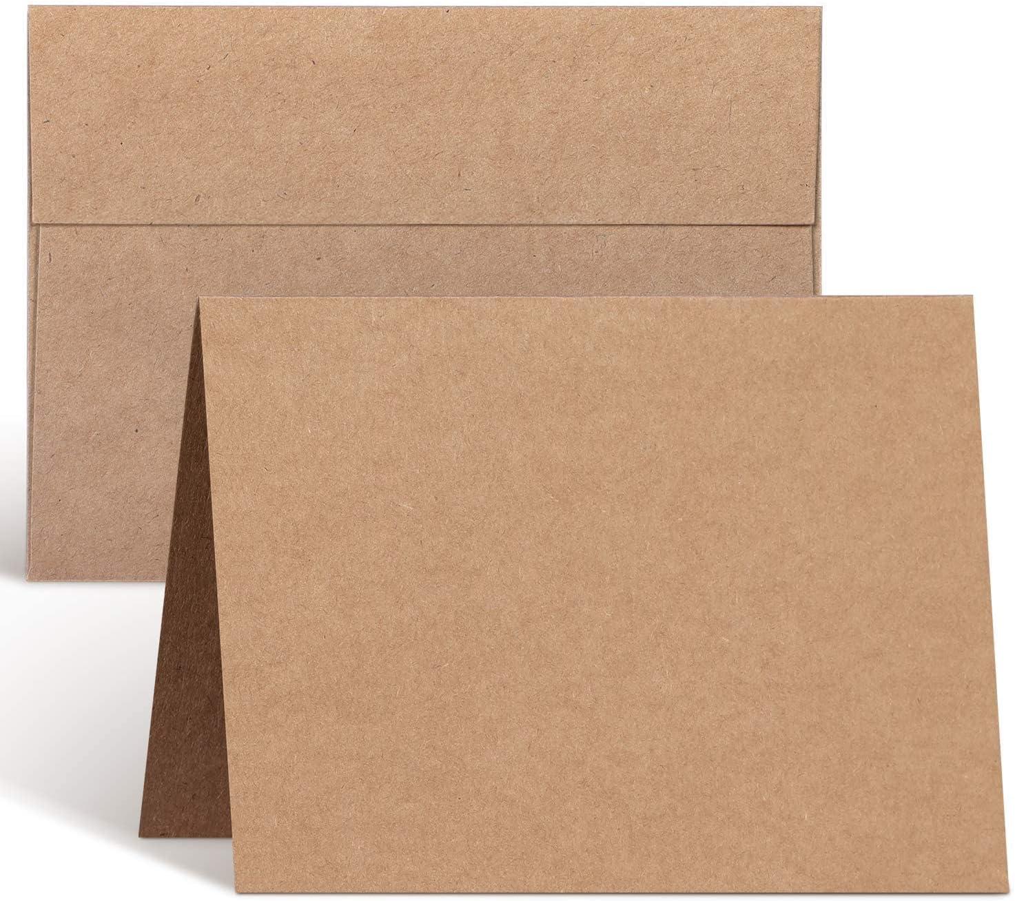 image:imageOhuhu A2 425 x 55 Blank Brown Kraft Cards and Envelopes 100 Pack A2 425 x 55 Blank White Cards and Envelopes 50 Pack