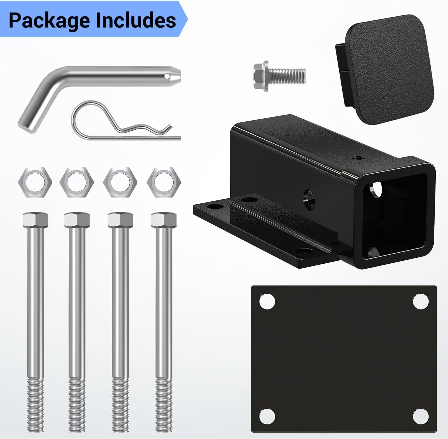 image:imageOhuhu Bolton RV Bumper Hitch Receiver Adapter Fits 445 Beam 2 Receiver 200Lbs Tongue Weight Capacity Travel Trailer Rear Bumper with Hitch Pin amp Hitch Cover Fit for Camper Bike Racks Cargo CarFit 4 to 45 Bumper Beam