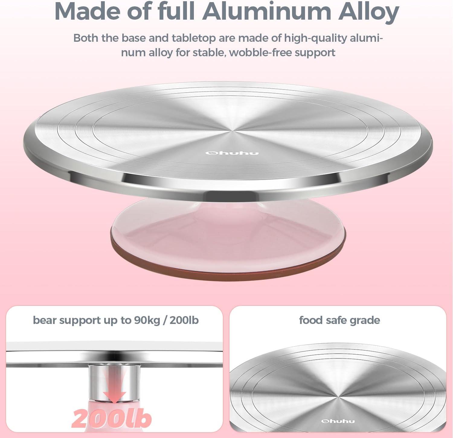 image:imageOhuhu Cake Stand Aluminium 12Cake Turntable Decorating Bakery Supplies BPAFree Frosting Spinner Rotating Revolving Lazy Susan Perfect GiftsPink