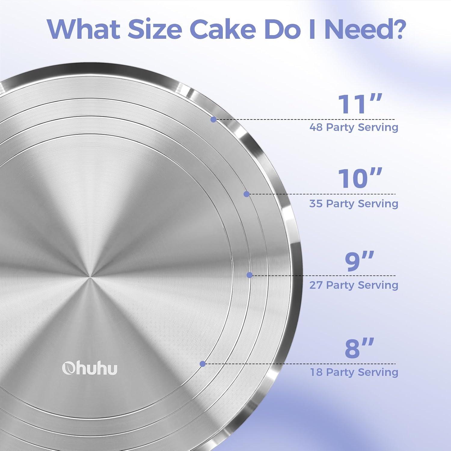 image:imageOhuhu Cake Stand Aluminium 12Cake Turntable Decorating Bakery Supplies BPAFree Frosting Spinner Rotating Revolving Lazy Susan Perfect GiftsSilver