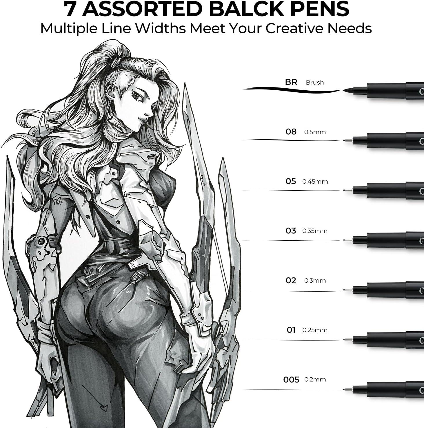 image:imageOhuhu Colored Fineliner Pens 18 Pack Art Sketchbook for Drawing