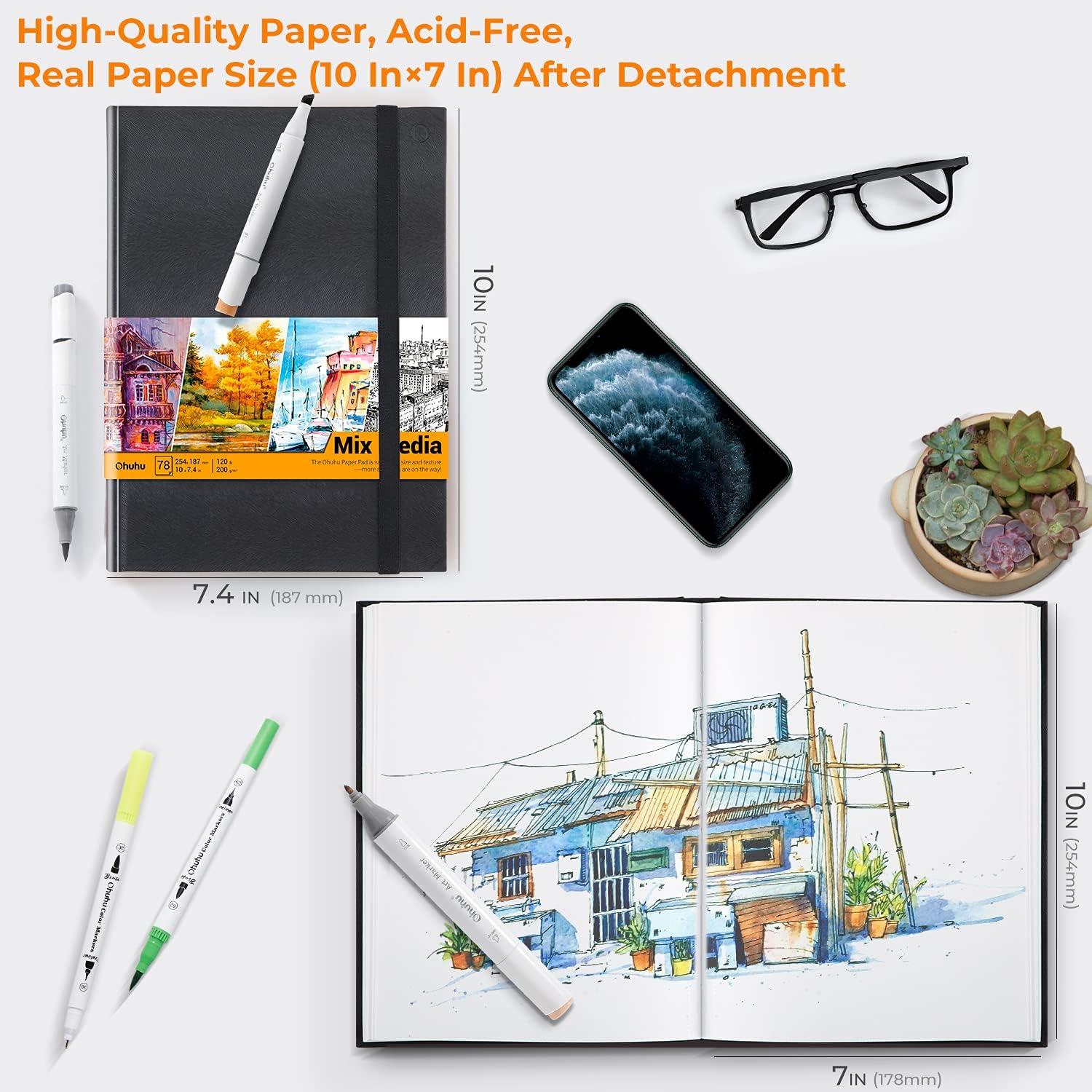 image:imageOhuhu Coloring Markers 100 Colors amp Mix Media Pad