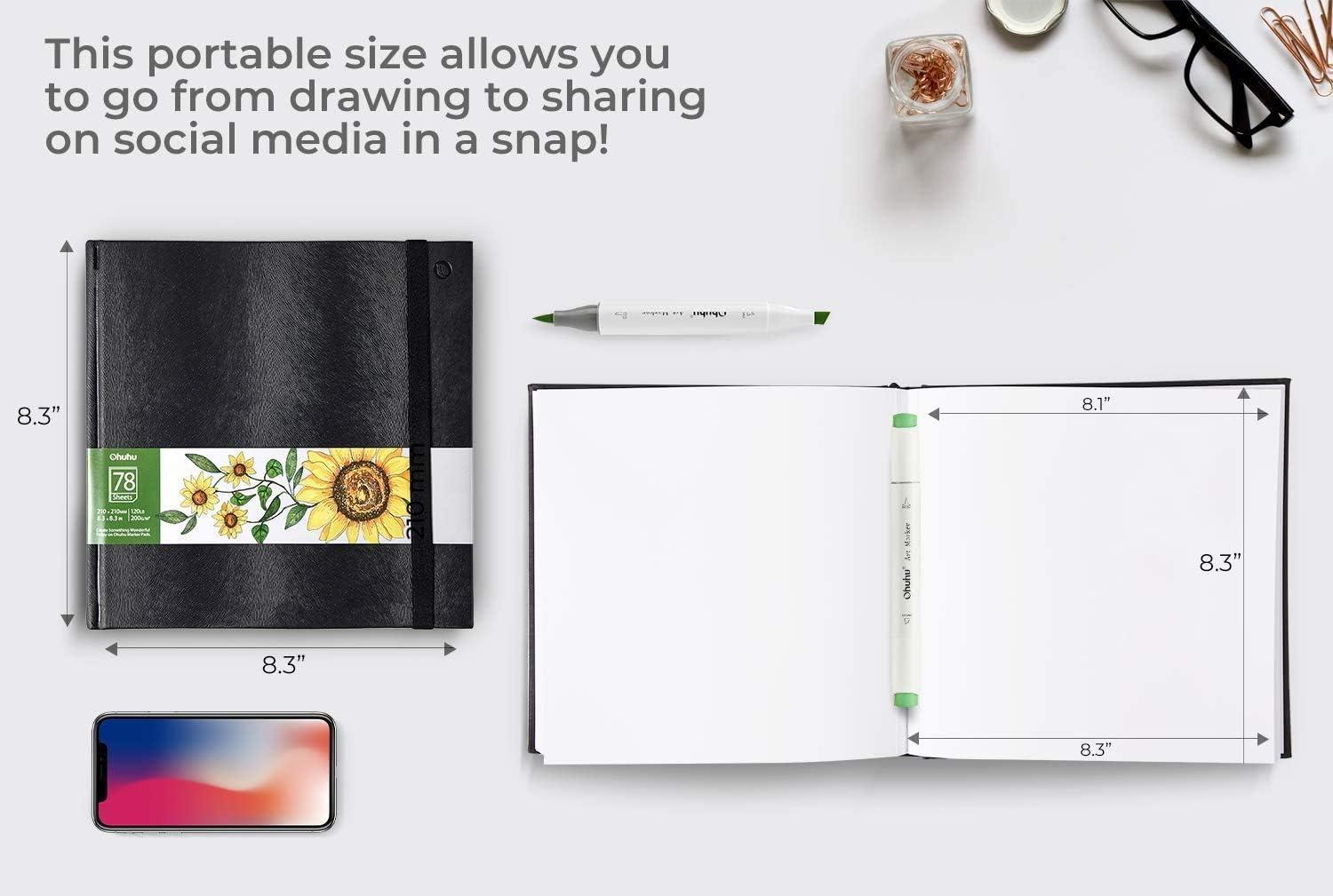 image:imageOhuhu Coloring Markers 60 Colors amp Marker Paper Pad