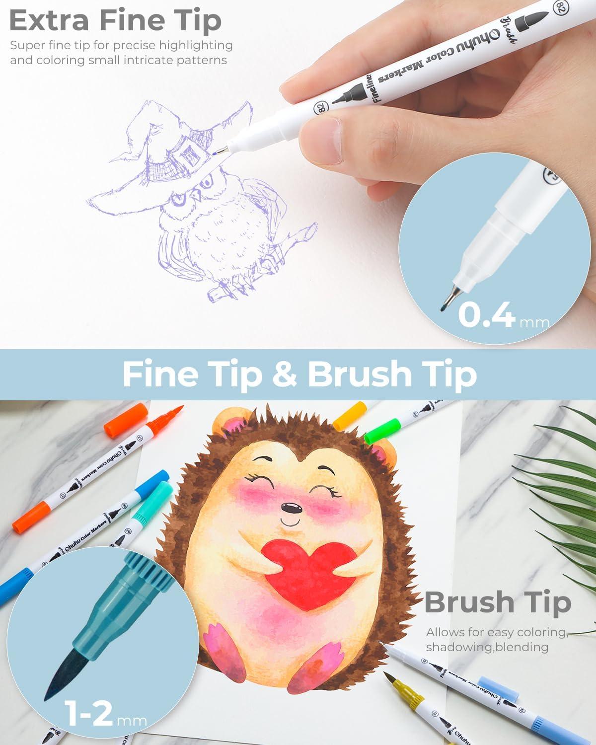 image:imageOhuhu Coloring Markers 60 Colors amp Marker Paper Pad