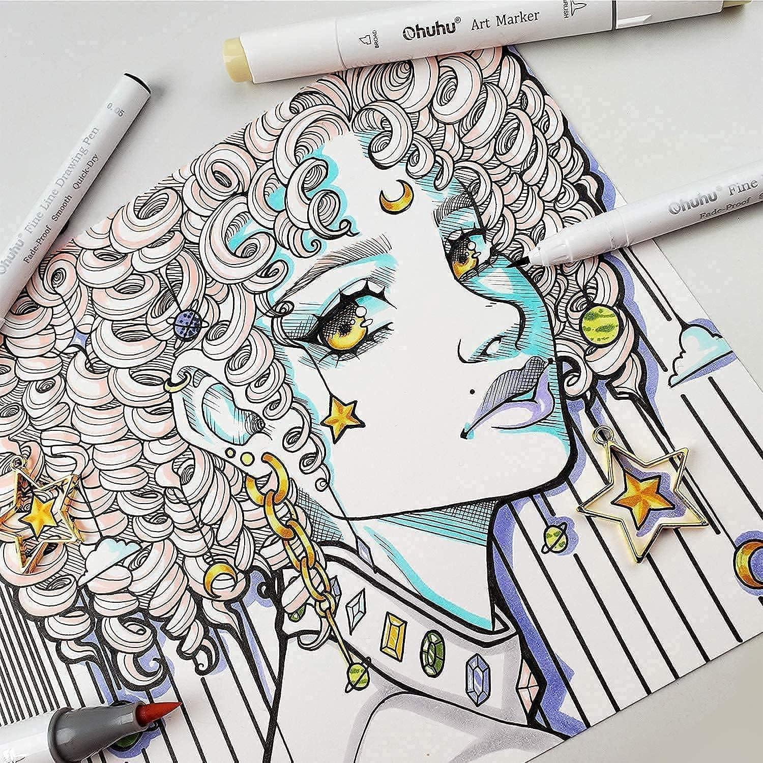 image:imageOhuhu Fineliners Drawing Pen Mix Media Pad 8383 Mixed Media Art Sketchbook