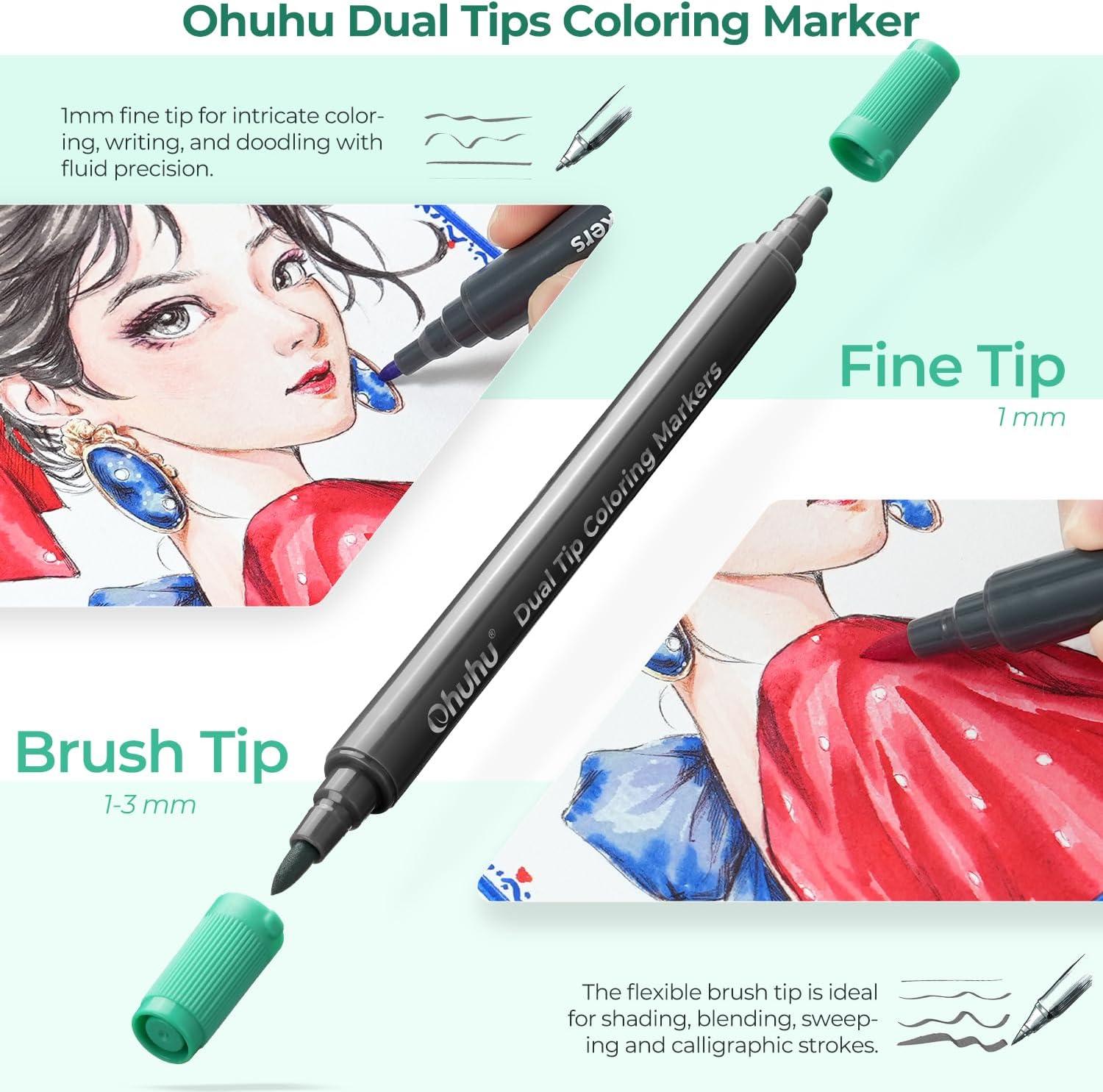 image:imageOhuhu Markers 48 Colors amp Coloring Book amp Marker 60 Colors