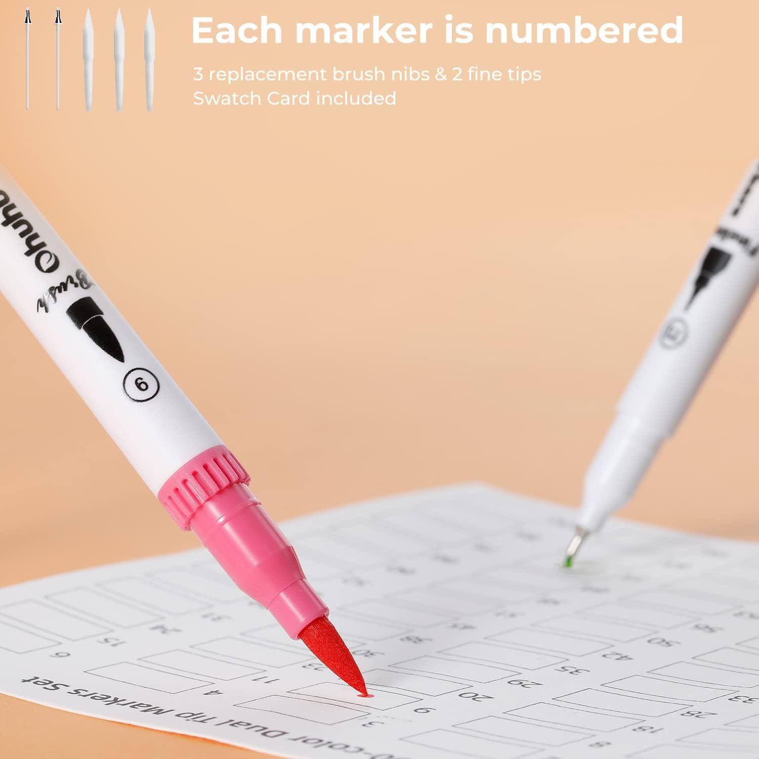 image:imageOhuhu Markers For Adult Coloring Books 60 Colors amp 12 Glitter Markers